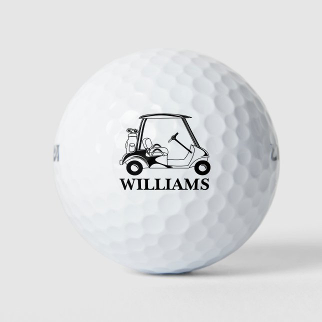 Custom Cart Clubs Monogram Name Golf Balls (Front)