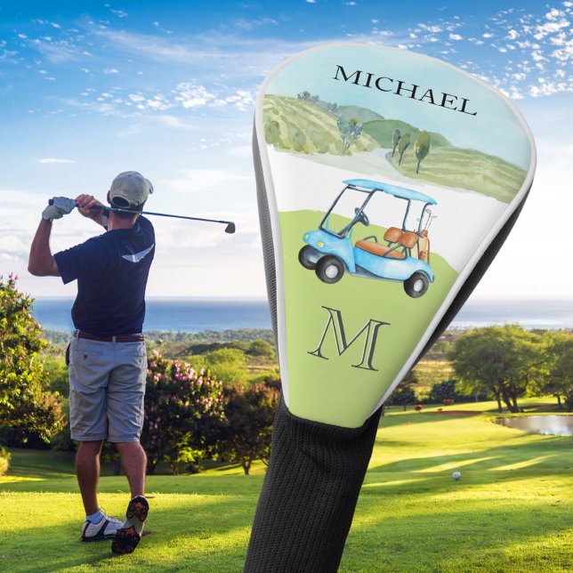 Custom Cart Course Clubs Monogram Name Golf Head Cover (Creator Uploaded)