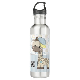 Custom Cartoon Baby Boy Giraffe 710 Ml Water Bottle