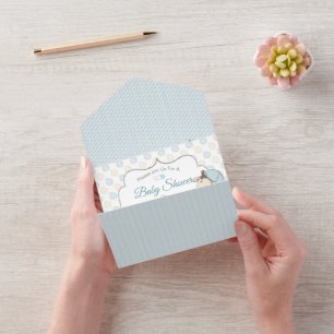 Custom Cartoon Baby Boy Giraffe Invitation