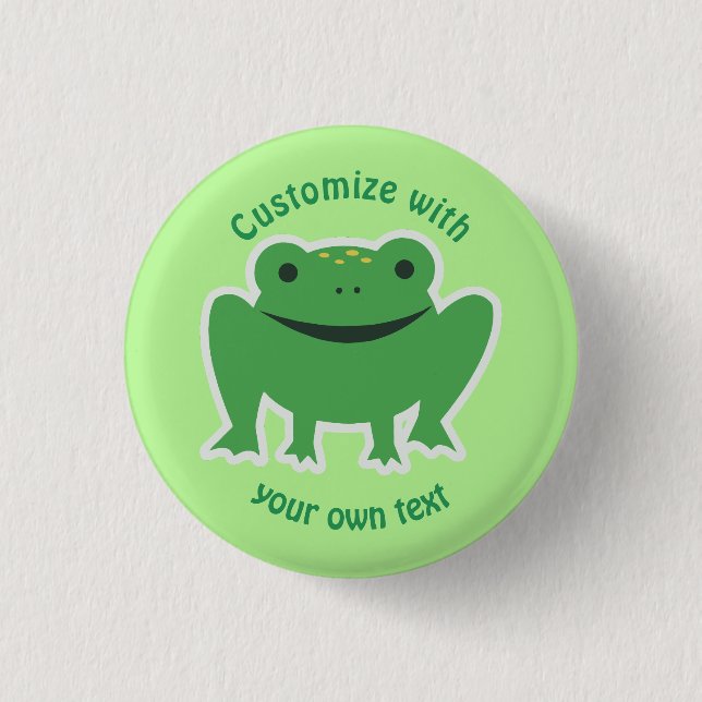 Custom Cartoon Frog 1 Inch Round Button (Front)