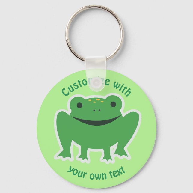 Custom Cartoon Frog Keychain (Front)