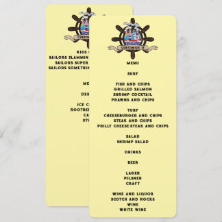 Custom Cartoon Sailor Nautical Ship Wheel Menu