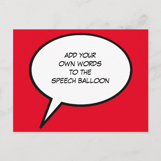 custom cartoon speech balloon postcard (Front)