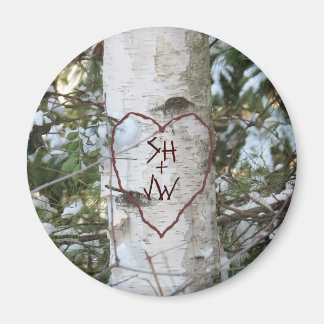 Custom Carved Birch Tree Magnet