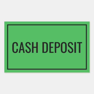 Custom Cash Deposit Text Sticker for Banking Use