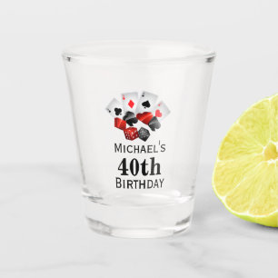Custom Casino 40th Birthday Party Favour Shot Glas Glass