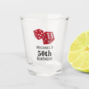 Custom Casino 40th Birthday Party Favour Shot Shot Glass