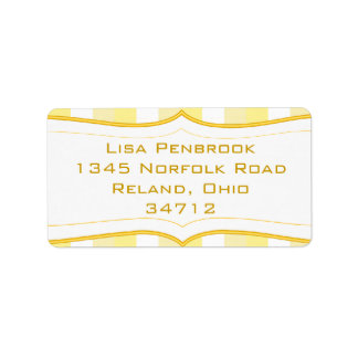 Custom Casual Yellow Stripe Address Label