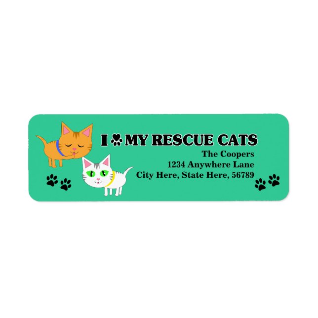Custom Cat Art Return Address Labels (Front)