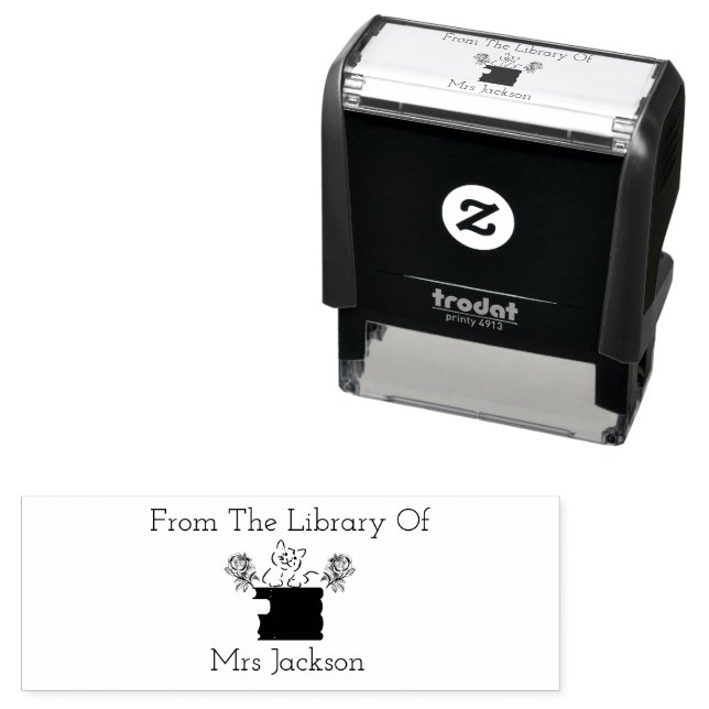 Custom CAT Book Stamp  Monogram Book Stamper (In Situ)