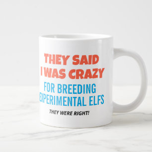 Custom Cat Breeder Experimental Elf Sphynx Funny Large Coffee Mug