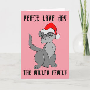 CUSTOM CAT CHRISTMAS GREETING CARDS PERSONALIZED