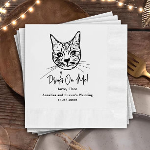 Custom Cat Cocktail Napkins Wedding
