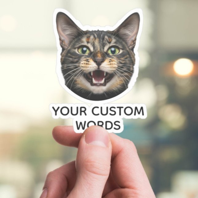 Custom Cat Face with personalized Photo & Text (Creator Uploaded)