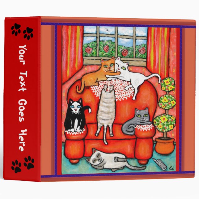 Custom Cat Family Photo Binder Scrapbook - Lge. (Front/Spine)