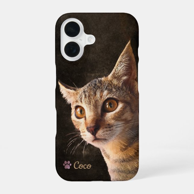 Custom Cat Kitten Pet Dog Photo Template iPhone 16 Case (Back)