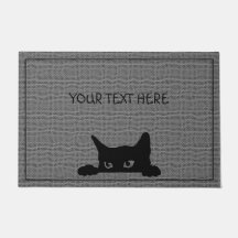 Custom Cat Large Door Mat | Grey and Black