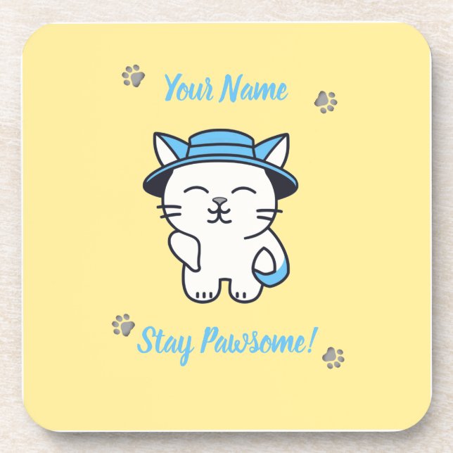 Custom Cat Lover Coaster - Cute & Personalized (Front)