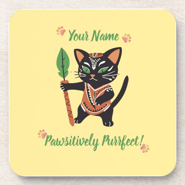 Custom Cat Lover Coaster - Cute & Personalized (Front)