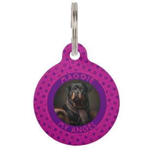 Custom Cat Lover Present Hexagon Motif Pet Tag