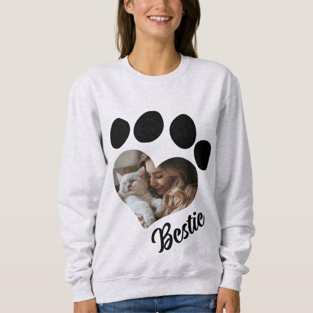 Custom Cat Lover Sweatshirt – Add Your Photo  (Front)