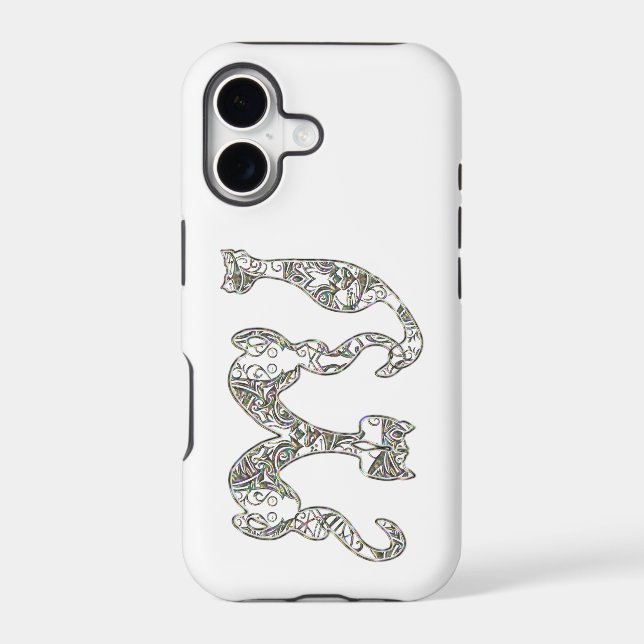 Custom Cat Monogram Font Metallic Pearl Abalone (Back)