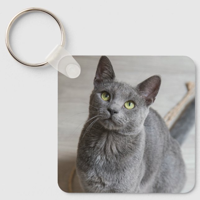 Custom Cat Pet Photo  Keychain (Front)