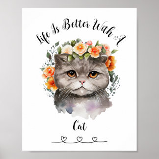 Custom Cat Pet Wall Art Poster 