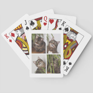 Custom Cat Photo Collage Playing Cards