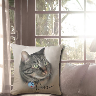 Custom Cat Photo Image personalized  Throw Pillow