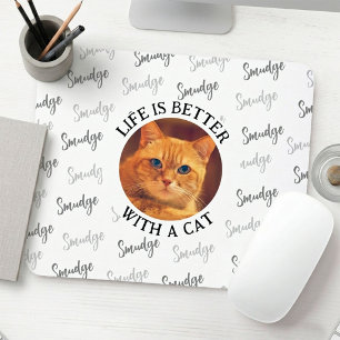 Custom Cat Photo & Name Cat Lover Mouse Pad