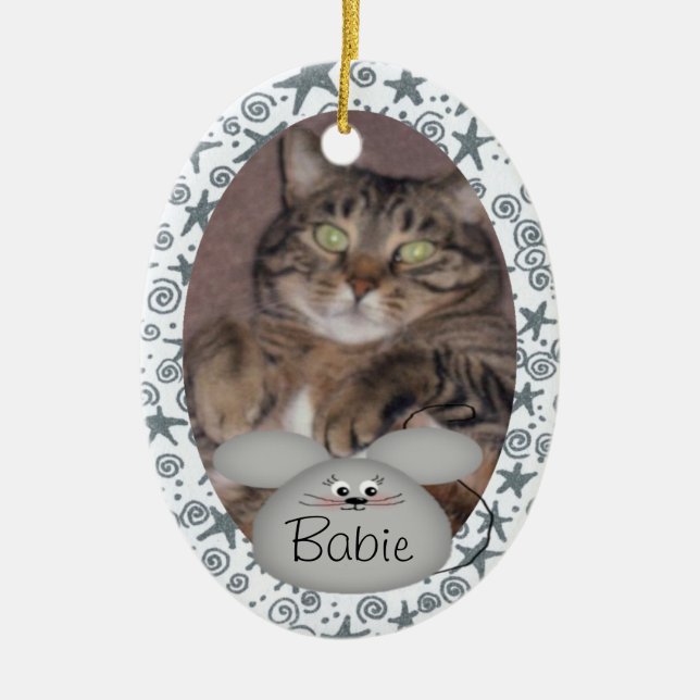 Custom Cat Photo Ornament (Front)