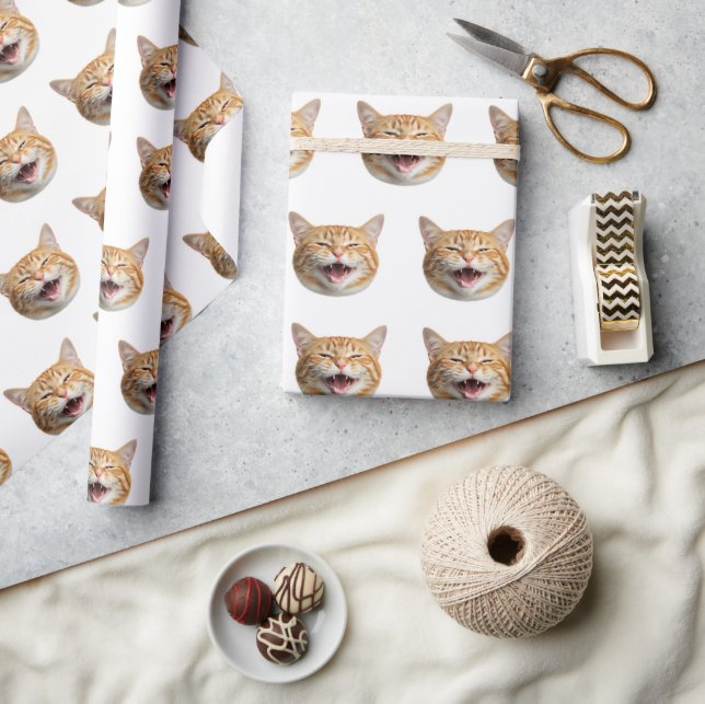 Custom Cat Photo Personalized Gift Wrap (Crafts)