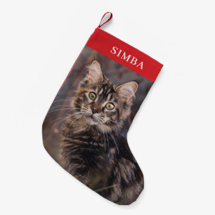 Custom Cat Photo Personalized Pet Small Christmas Stocking