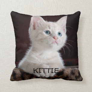 Custom cat photo personalized  throw pillow