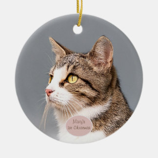 Custom Cat photo pet Ceramic Ornament