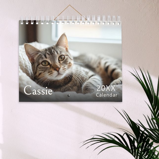 Custom Cat Photos Calendar (A calendar to customize with a photo of your cat on every page, with pet's name and year)
