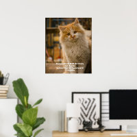 Custom Cat Portrait Poster - Digital Pet Art Print