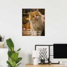 Custom Cat Portrait Poster - Digital Pet Art Print
