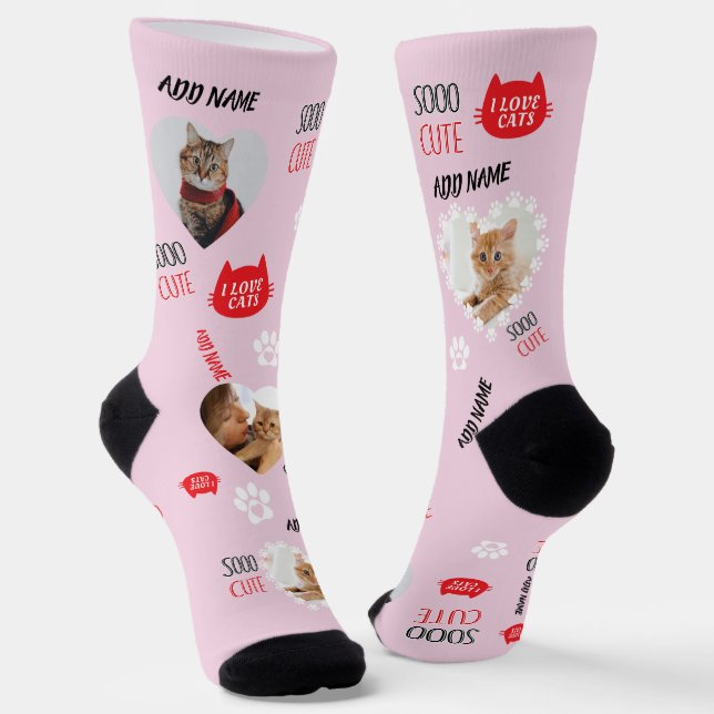 Custom Cat Socks Photo for Pet Lovers (Angled)