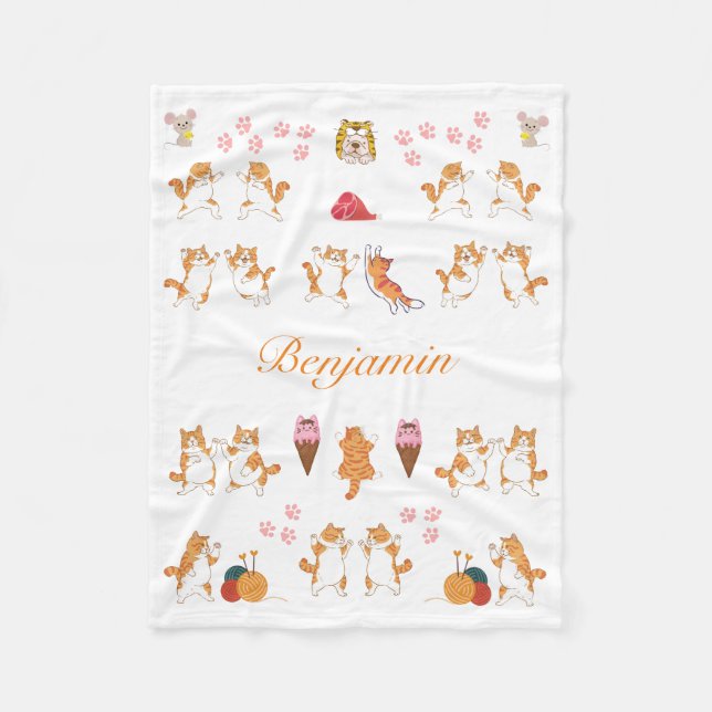 Custom Cat-Themed Blanket for Cat Lovers (Front)