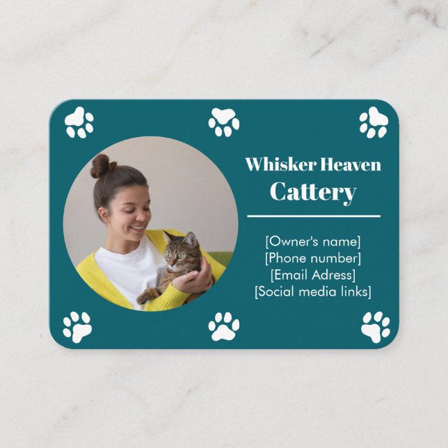 Custom Cattery Business Card (Front)