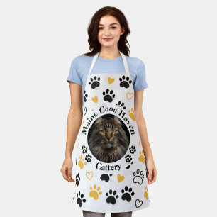 Custom Cattery Maine Coon Photo Apron 