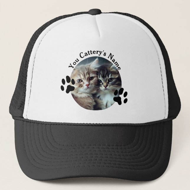 Custom Cattery Owner Trucker Hat – Personalized  (Front)