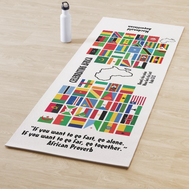 Custom CELEBRATING AFRICA Flags Yoga Mat (In Situ)