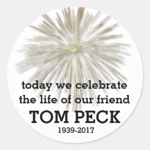custom celebration of life stickers personalize