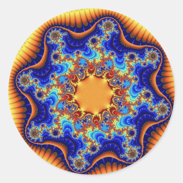 Custom Celestial Fractalscope Large Round Stickers (Front)