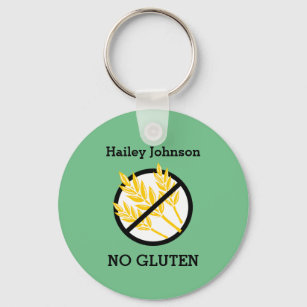Custom Celiac or Wheat Allergy Personalized Kids Keychain