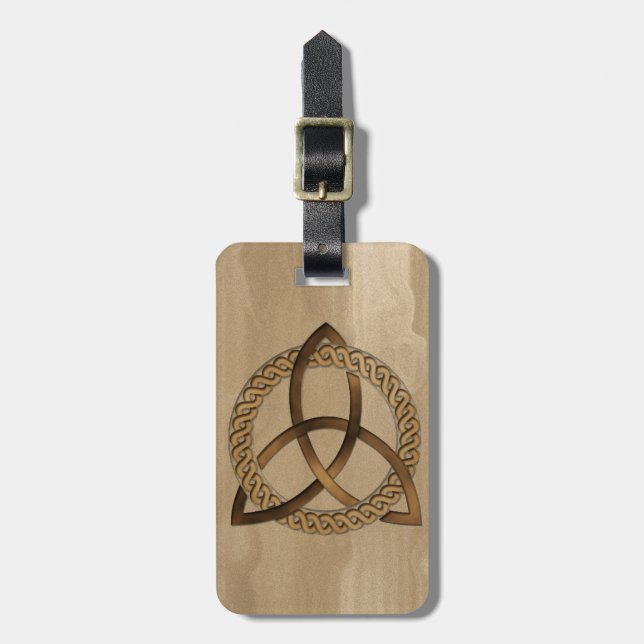 Custom Celtic Triquetra Trinity Knot Luggage Tag (Front Vertical)
